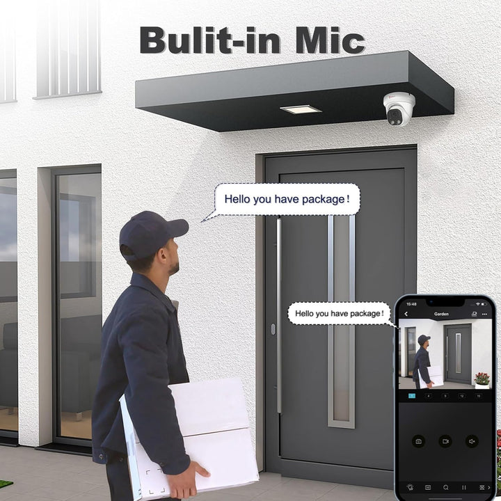 Cámara IP PoE Anpviz de 4MP, cámara de seguridad torreta IP para in...