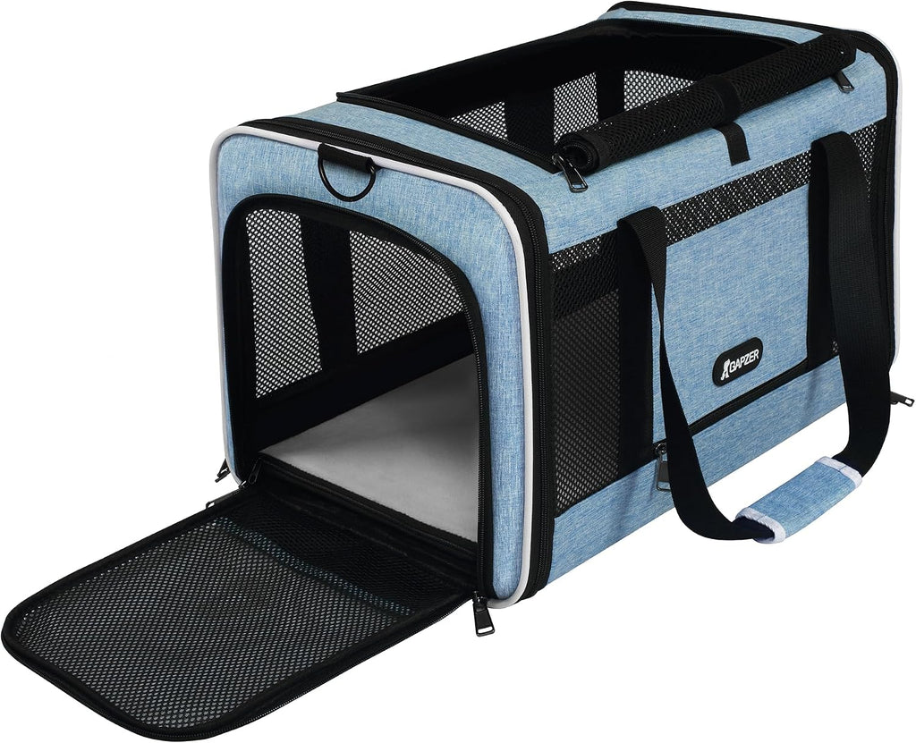 Transportador para gatos 18 x 11 x 11 con carga superior suave bolsa