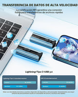 Unidad Flash Certificada MFi 256GB para iPhone Lápiz de Fotos Stick...