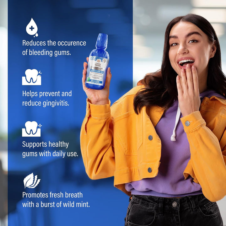 GuruNanda Enjuague bucal de encías saludables para gingivitis y san...
