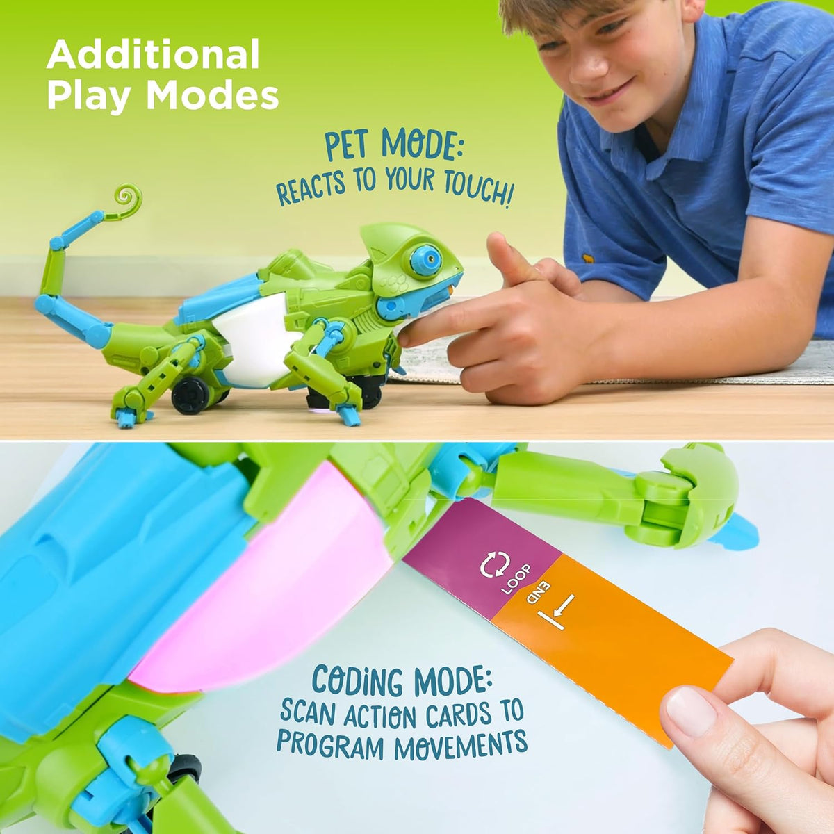 Thames & Kosmos My Robotic Pet: Coding Chameleon STEM Kit de construcción y experimento | Robot de codificación con detección de color para niños y niñas a partir de 8 años, diversión educativa sin pantalla, reptil robótico con 3 modos de juego