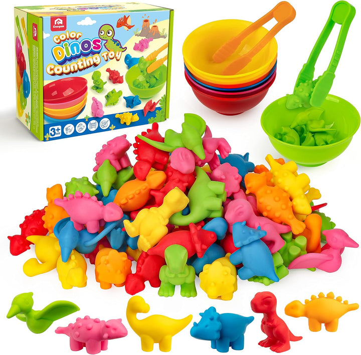 Coogam Juego de clasificación de dinosaurios con cuentas, juego de...