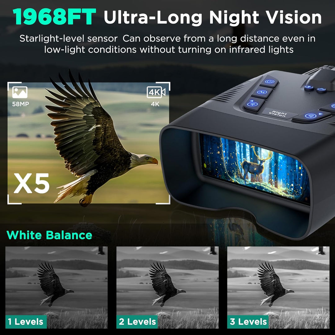 Gafas de visión nocturna binoculares de visión nocturna 4K