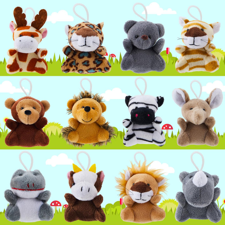 JOYIN 24 piezas de mini juguetes de peluche de animales de safari (...