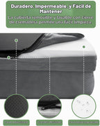 Spotted Play - Cama ortopédica para perros con laterales - Sofás para perros medianos, sofá de espuma de apoyo con funda extraíble y lavable, forro impermeable y fondo antideslizante, gris - M