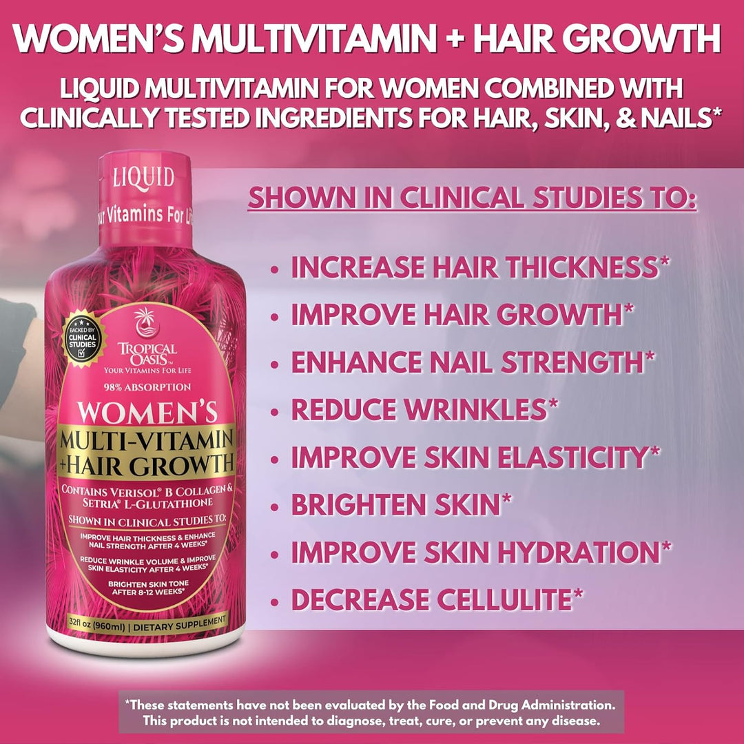 Tropical Oasis Multivitamínico Líquido para Mujeres + Crecimiento d...