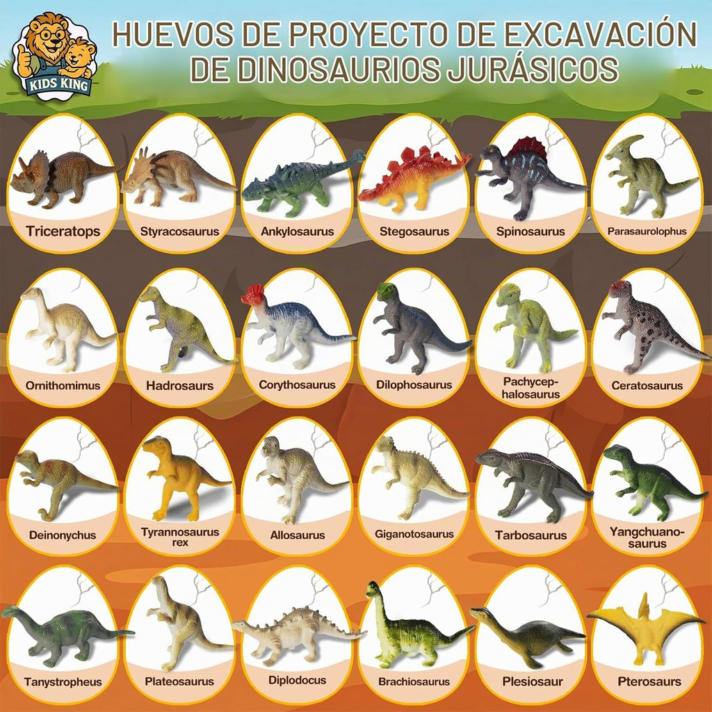 Kit de excavación de 24 huevos de dinosaurio, recuerdos de fiesta de