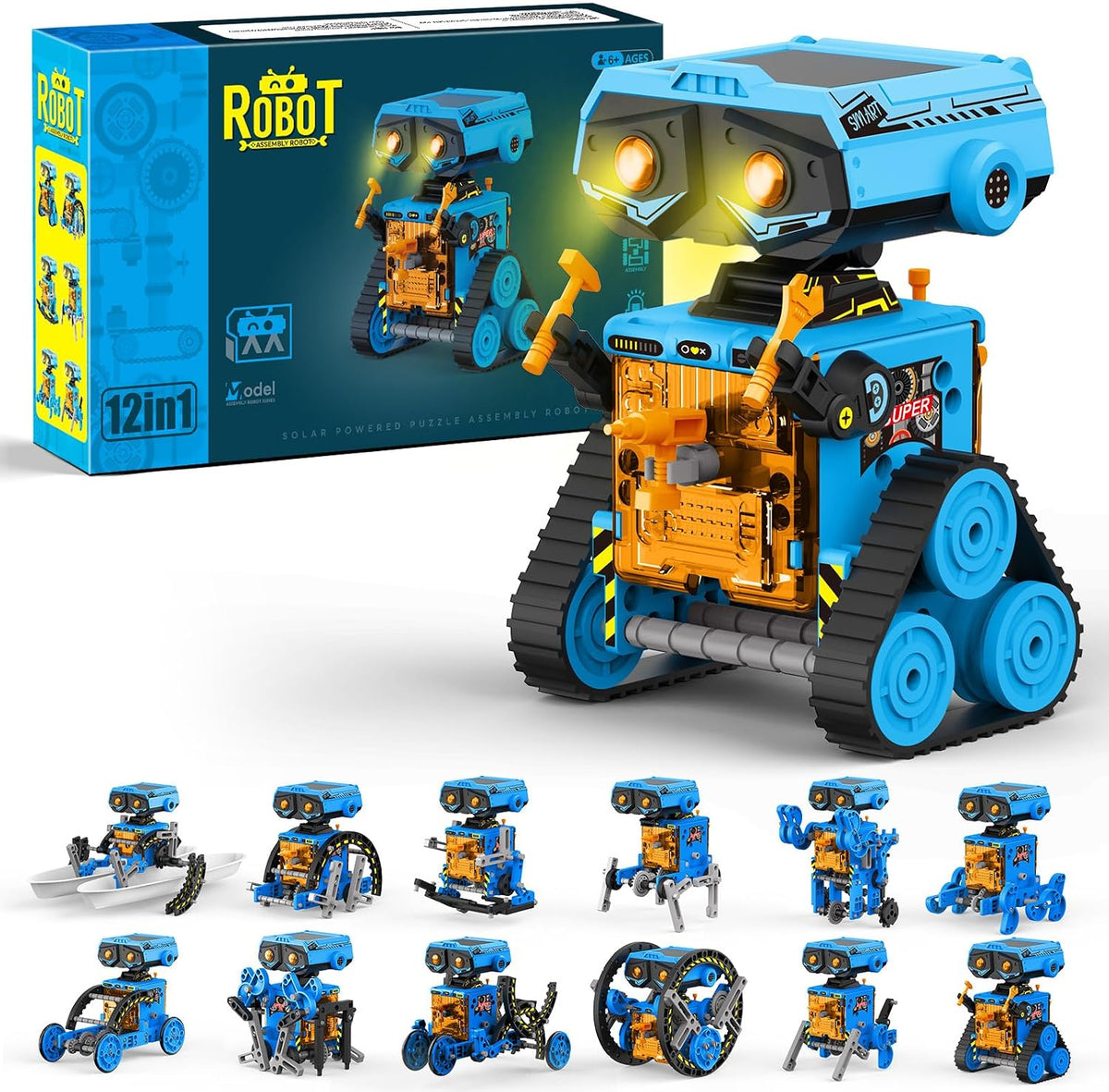 STEM - Juguetes de robots de energía solar para niños de 8 a 12 años, kit educativo de experimentos de ciencia de construcción 12 en 1 para niños, regalos de cumpleaños para niños de 8, 9, 10, 11, 12, 13 años, niños y niñas y adolescentes
