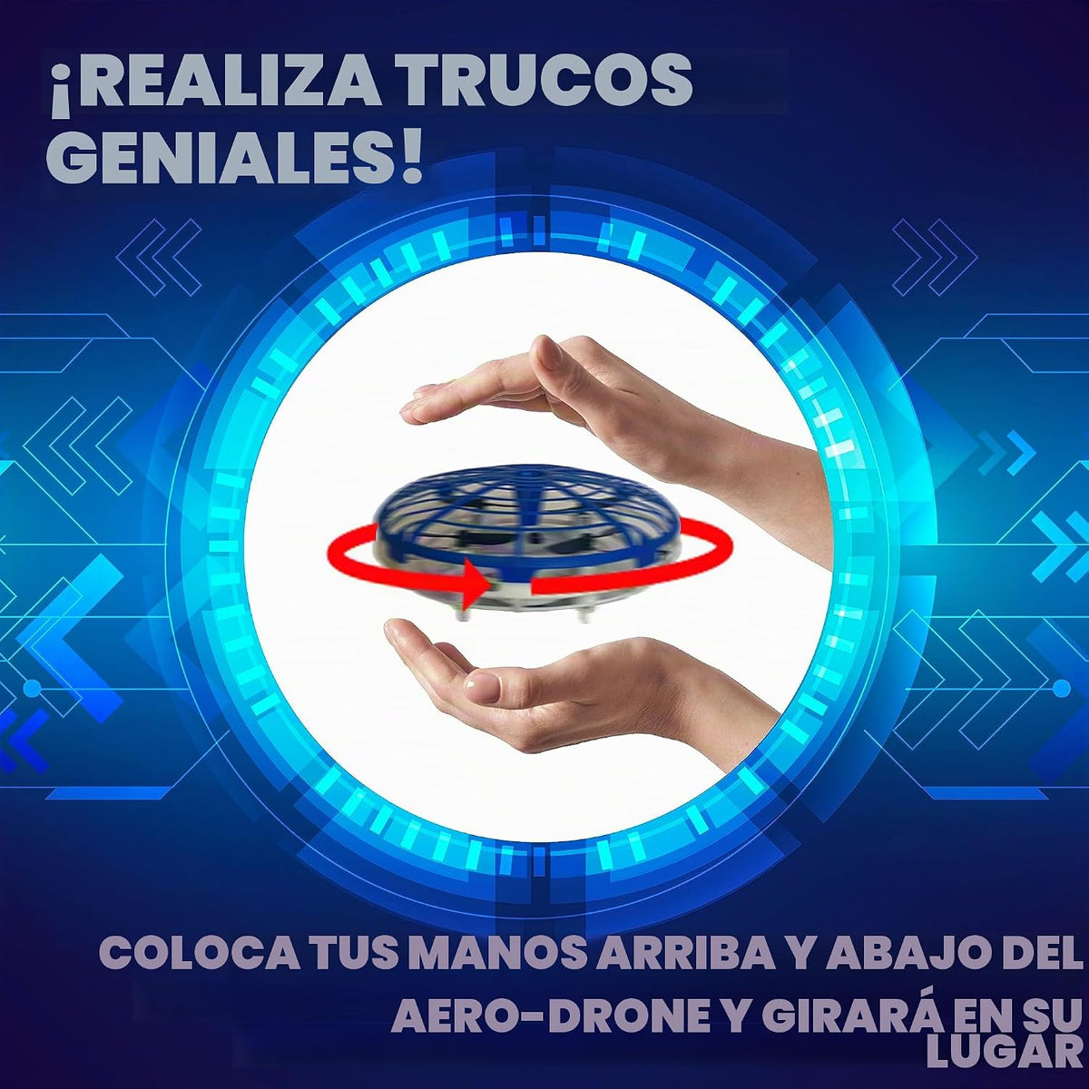 HoverTech Aero-Drone 360 para niños, acrobacias increíbles, sensores avanzados, control de mando manual, varias altitudes, a partir de 6 años