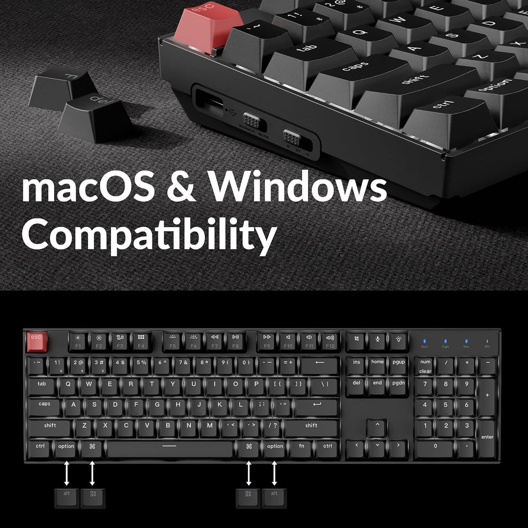 Keychron K10 versión 2 tamaño completo 104 teclas Bluetooth teclado...