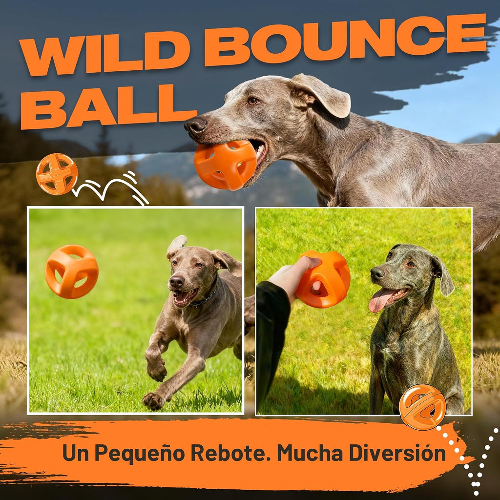 Fida Pelotas de goma natural para perros masticadores agresivos, juguetes duraderos para masticar perros grandes, juguetes interactivos de buscar y tira y afloja para razas medianas y grandes, no