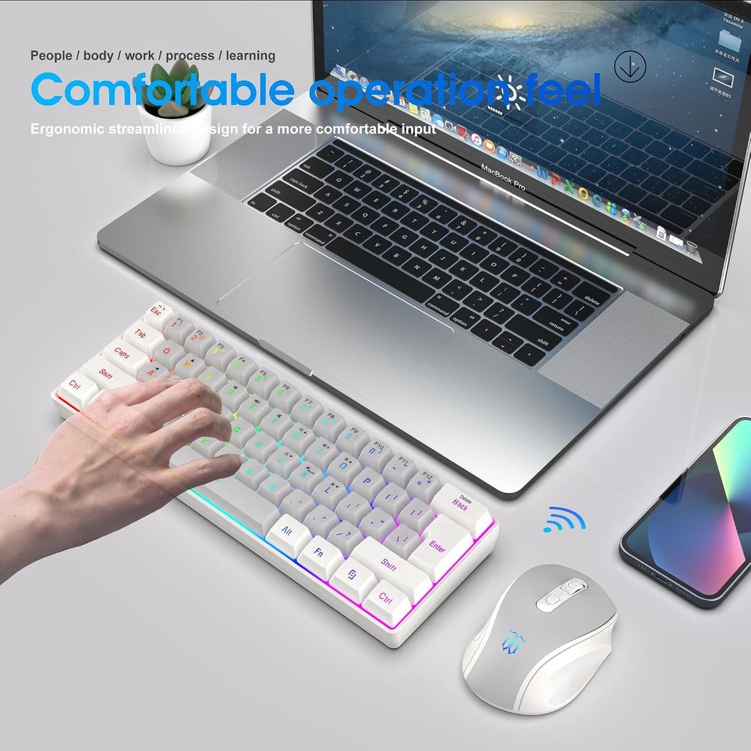 Snpurdiri Combo de teclado y mouse inalámbricos para juegos de 2.4G...