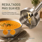 MegaWise - Batidora de mano de inmersión 3 en 1, batidora de acero inoxidable de titanio de 12 velocidades con batidor y espumador de leche