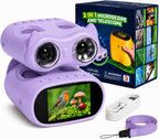 Microscopio y telescopio 2 en 1 para niños, microscopio digital de mano 1000X para niños, pantalla de 2.0 pulgadas, 8 LED, telescopio de bolsillo 10X para exteriores, cámara 1080P, juguetes