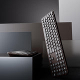 UBOTIE Combo de teclado y mouse inalámbricos, 110 teclas redondas r...