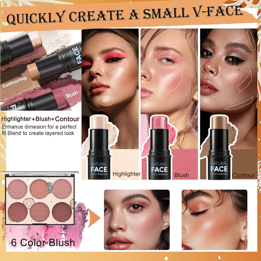 Kit de maquillaje para niñas: sombra de ojos de 40 colores, base, b...