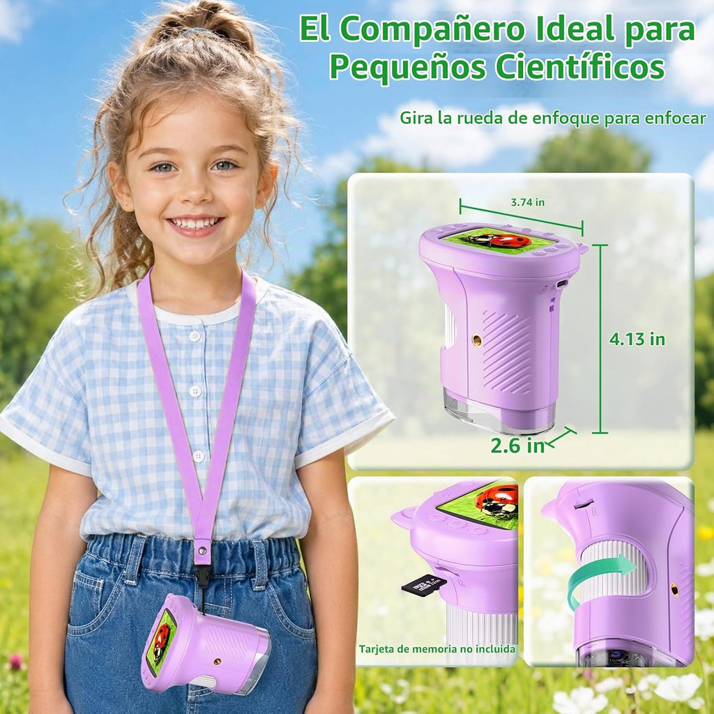 1000X Handheld Digital Microscope para Kids Explorer STEM Toys & Gifts