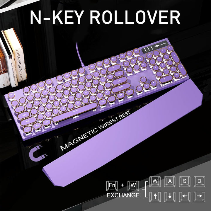 MageGee - Teclado mecánico estilo máquina de escribir para juegos r...