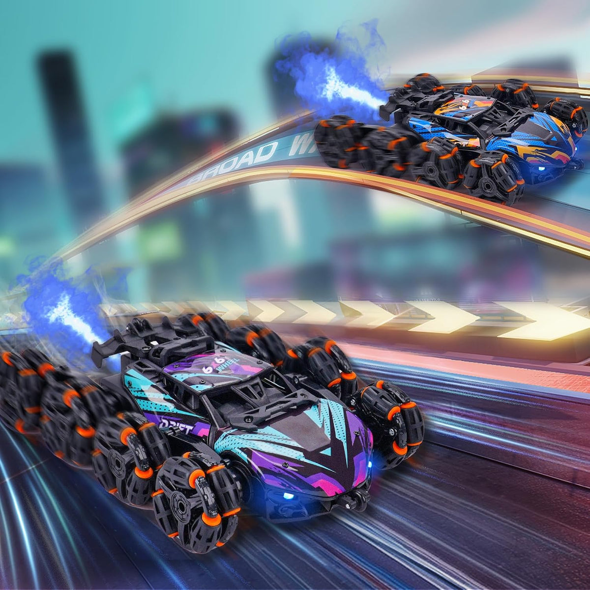 Cool coche acrobático RC de 8 ruedas controlado a mano, gesture Sensing Remote Control Cars para niños de 6 7 8 a 12 13 14 años, ideas de regalo de cumpleaños azul y morado