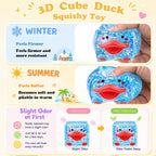 4 piezas novedoso cubo de pato 3D, juguete para ansiedad blando con