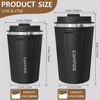 Paquete de 4 tazas de café de viaje de 17 onzas aisladas con tapa, taza de café térmica reutilizable de acero inoxidable para mantener bebidas calientes y frías para automóvil, diario, viajes y regalos, multicolor