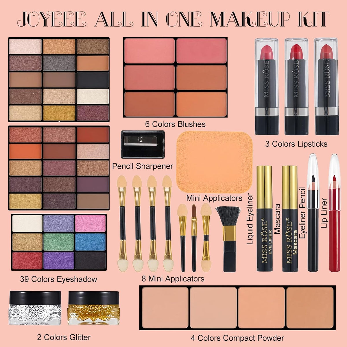 Joyeee Juego de regalo de maquillaje todo en uno, kit completo para...