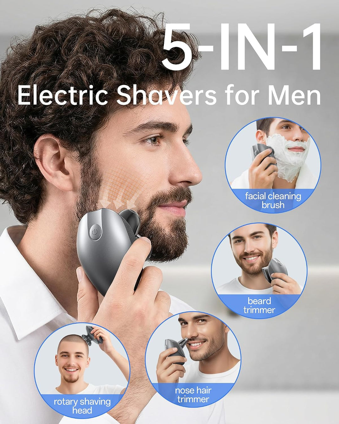 Maquinilla de afeitar eléctrica para hombres, afeitadora eléctrica...