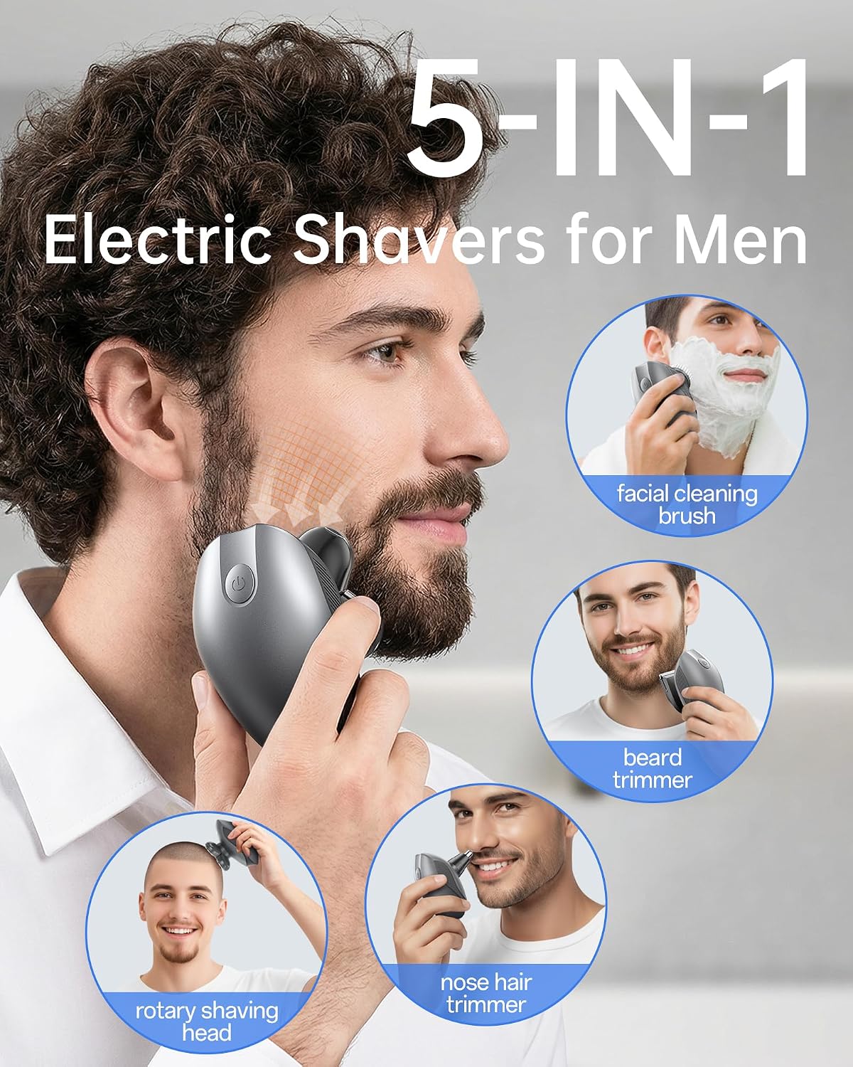 Maquinilla de afeitar eléctrica para hombres, afeitadora eléctrica...