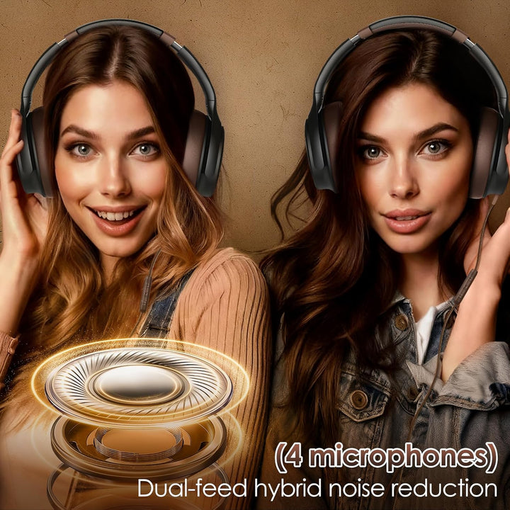 Auriculares USB C con cable sobre la oreja con micrófono HD, auricu...