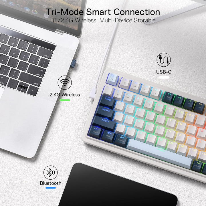 Redragon K686 PRO Teclado Gaming Inalámbrico RGB con Gasket de 98 T...