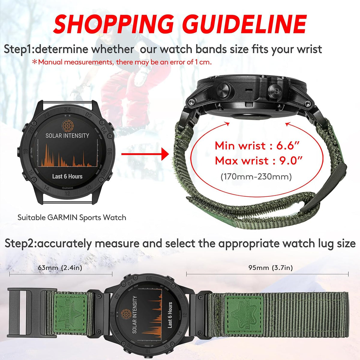 Correa de reloj QuickFit de nailon para Garmin Fenix, Epix, Instinct