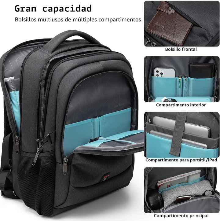 DUSLANG Mochila para laptop de 17 pulgadas para viajes, resistente...