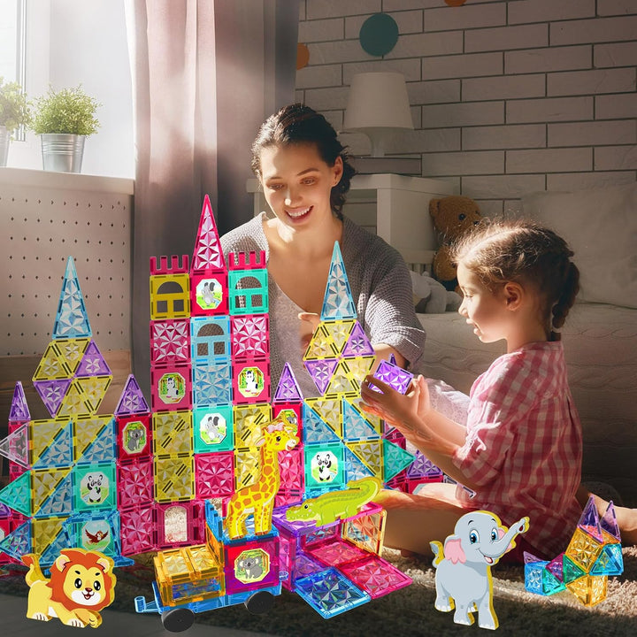 Jasonwell - Azulejos magnéticos para niños, bloques magnéticos de 1...