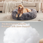 Cama para perros grandes con forma de dona esponjosa de piel