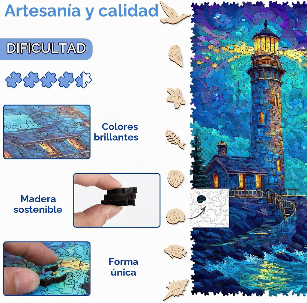1000 piezas de rompecabezas de madera decoración de faro regalo
