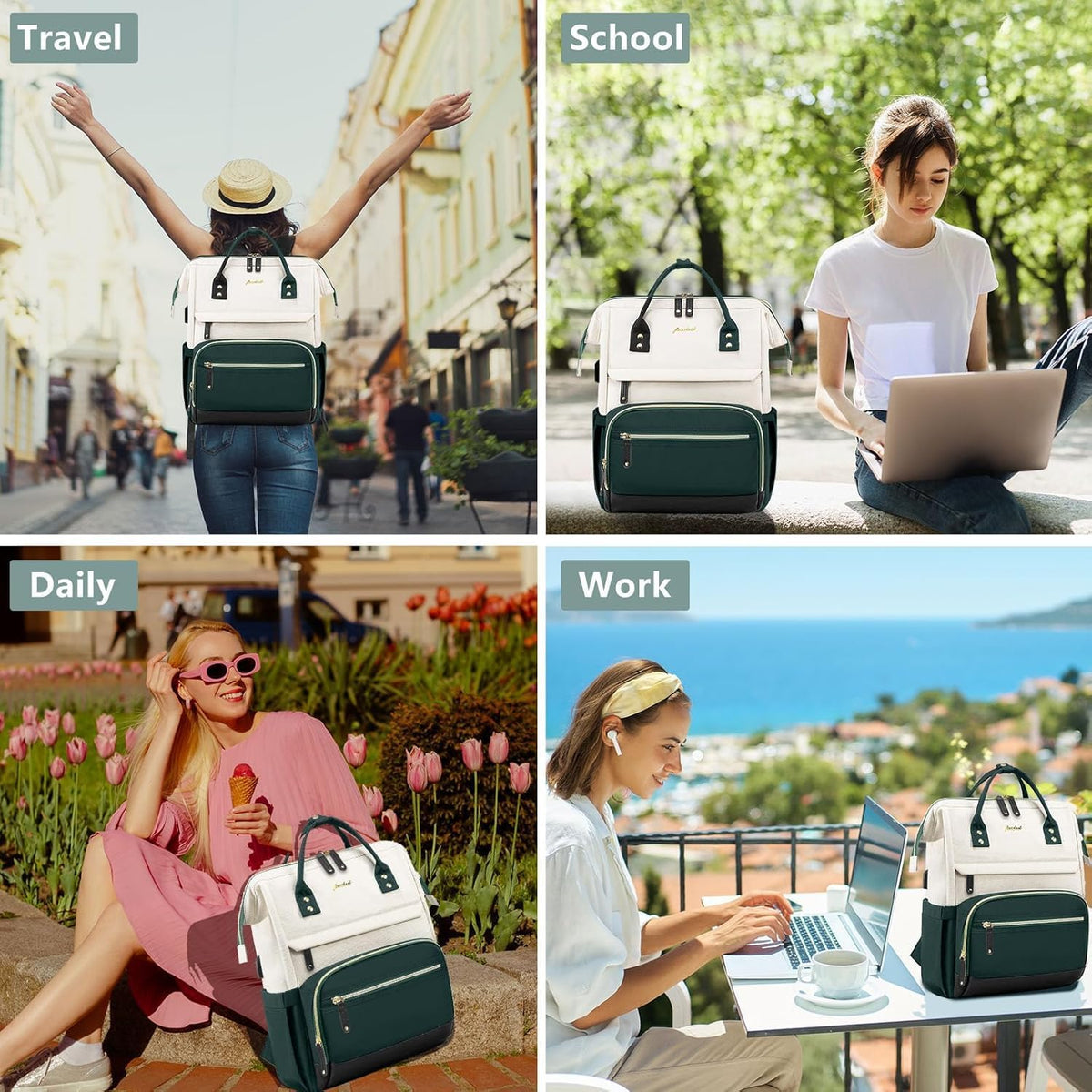 Mochila para laptop Bolsa de trabajo para mujer: bolsa de trabajo d...