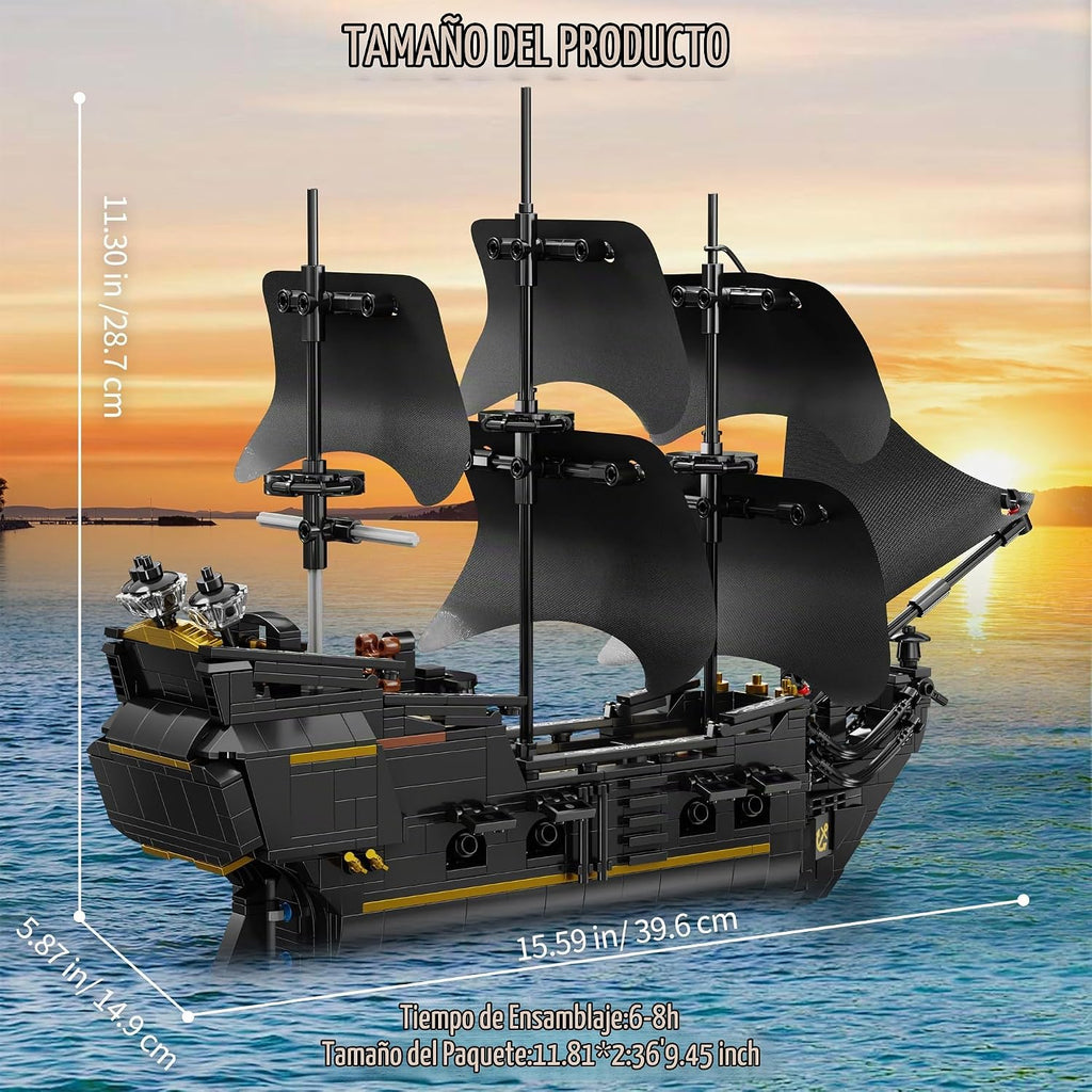 Sets de Bloques de Construcción Barco Pirata para Adultos y Niños de 8-14 años