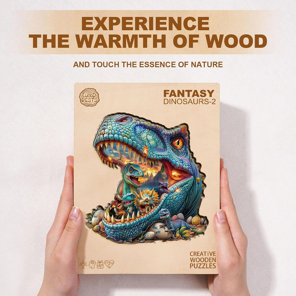Jigfoxy Rompecabezas de madera para adultos, dinosaurios para adultos, rompecabezas de corte de madera con forma de animal único, regalos de Navidad de Acción de Gracias para amigos y familia (M-11.4