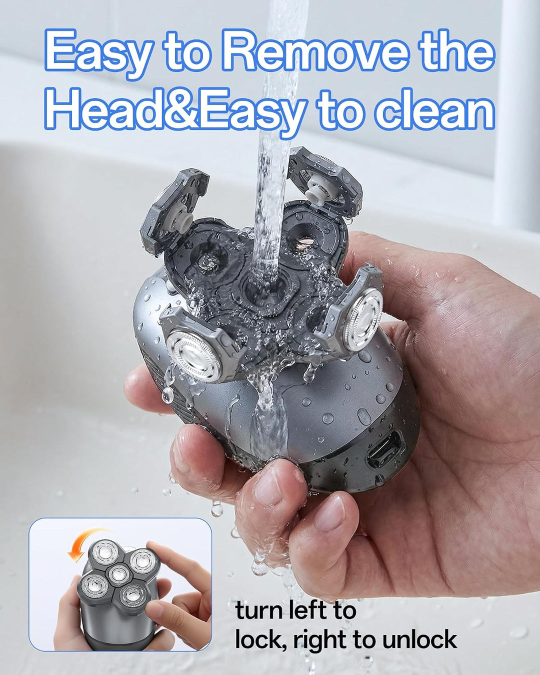 Maquinilla de afeitar eléctrica para hombres, afeitadora eléctrica...