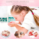 Juego de 99 piezas de maquillaje para niñas, juguetes de princesa,...