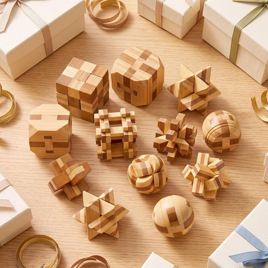12 rompecabezas de madera para adultos, A-12 piezas