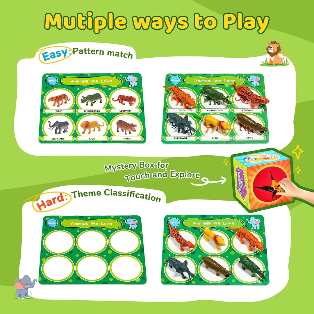 JoyCat Montessori - Caja de clasificación sensorial con 48 objetos...