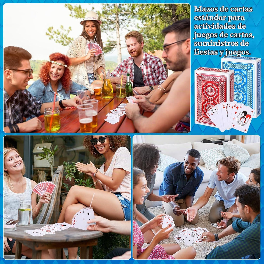 Zubebe Paquete de 144 cartas de cartas a granel, rojo y azul, clásico