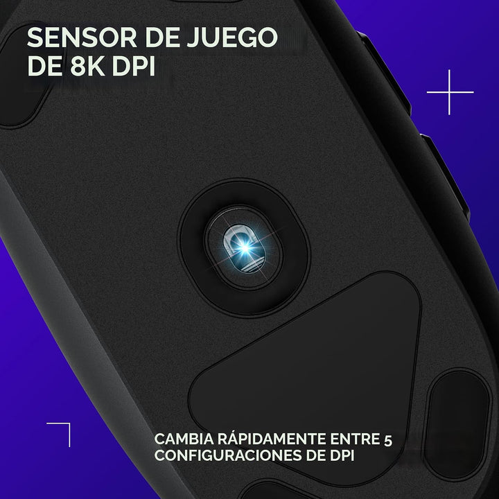 Logitech G203 - Mouse para juegos con cable, 8,000 DPI, efecto ópti...