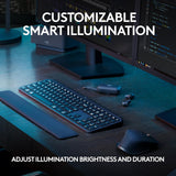 Logitech MX Keys S - Teclado inalámbrico, perfil bajo, escritura si...