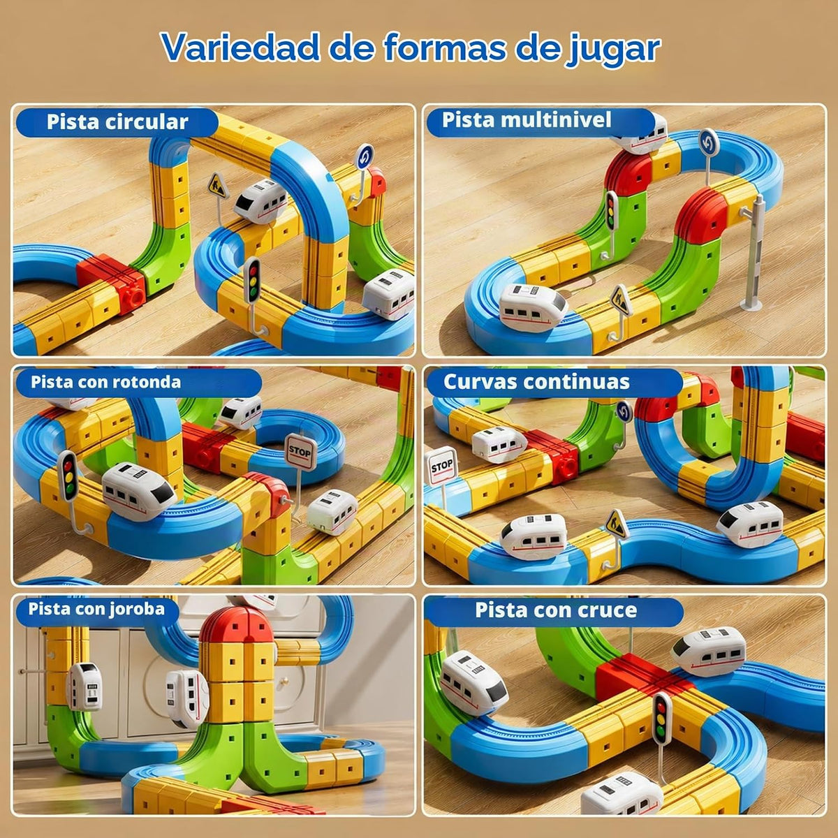 Electric Train Set para Kids 52PCS, 3D Gravity-Defying Flexible Cube Race Track Toy Railroad Block Kit para Kid Educational Stem Train Toys Gift para Boys&Girls 3 4 5 6 7 8 Years Old