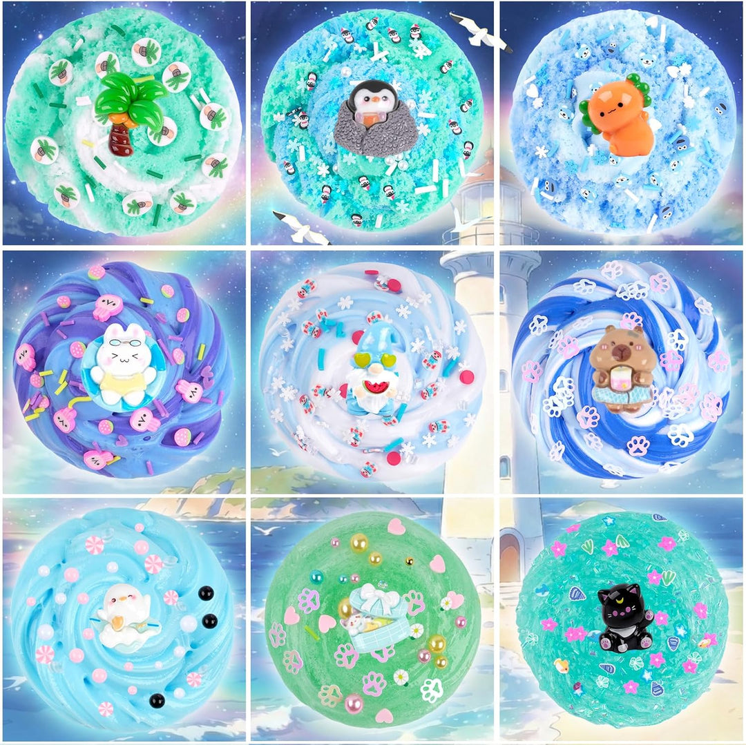 12 Pack Slimes, Blue Slime Kit, Clear Butter Slimes Cloud Slimes Fl...