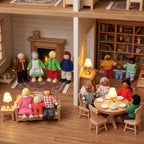 14 figuras de madera de personas de casa de muñecas, muñecas de madera posables para niñas y niños pequeños, juguete de simulación multicultural