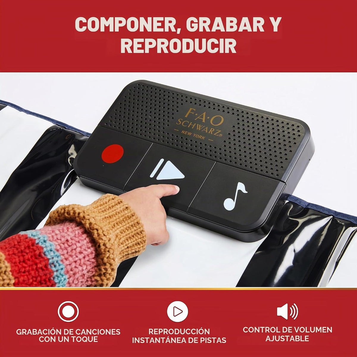 FAO Schwarz Piano gigante con tapete de baile, teclado de suelo de 101 x 29