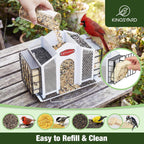 Kingsyard Alimentador de pájaros de metal grande 4 en 1 4 libras para